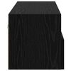 vidaXL Mueble de TV Montado en la Pared Roble Negro 80 x 30 x 30 cm