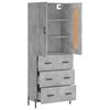 vidaXL Aparador alto madera contrachapada gris hormig&oacute;n 69,5x34x180 cm