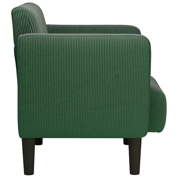 vidaXL Sill&oacute;n con reposabrazos verde oscuro 54 cm tejido de pana