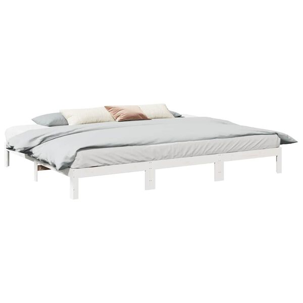 vidaXL Estructura de cama familiar sin colch&oacute;n blanco 270x200 cm