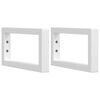 vidaXL Soportes estante de lavabo 2 uds rectangular acero blanco