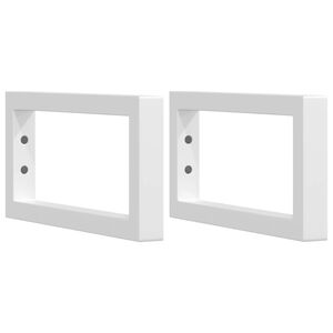 vidaXL Soportes estante de lavabo 2 uds rectangular acero blanco