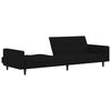 vidaXL Sof&aacute; cama de 2 plazas tela microfibra negro
