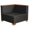 vidaXL Set muebles de jard&iacute;n 8 piezas y cojines rat&aacute;n sint&eacute;tico negro