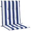 vidaXL Cojines silla de respaldo bajo 2 uds tela a rayas azul y blanco