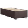 vidaXL Cama box spring con colch&oacute;n tela marr&oacute;n oscuro 90x200 cm