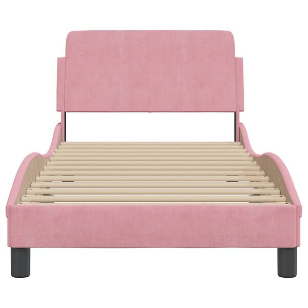 vidaXL Estructura de cama con cabecero Dover terciopelo rosa 80x200 cm