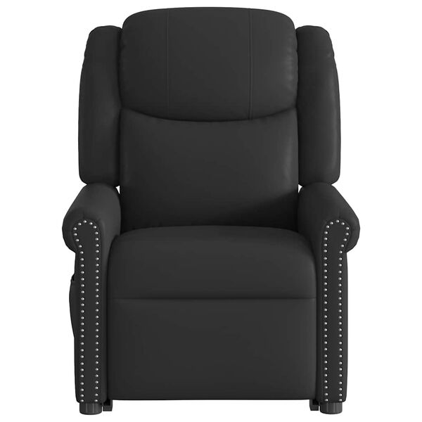 vidaXL Sillón reclinable eléctrico pie cuero sintético negro brillante