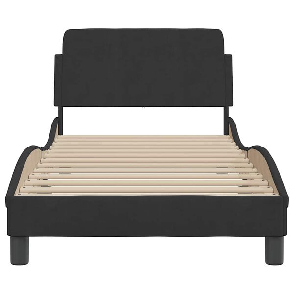 vidaXL Estructura de cama con cabecero Dover terciopelo negro 80x200 cm