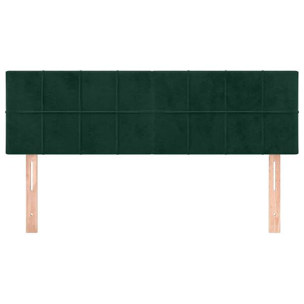vidaXL Cabeceros terciopelo verde oscuro 144x5x78/88 cm