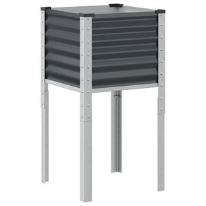 vidaXL Jardinera de acero antracita 45x45x88 cm
