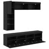 vidaXL Mueble de TV 7 pcs Roble Negro Madera de ingenier&iacute;a