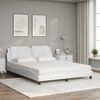 vidaXL Cama con colch&oacute;n Zadar cuero sint&eacute;tico blanco 160x200 cm