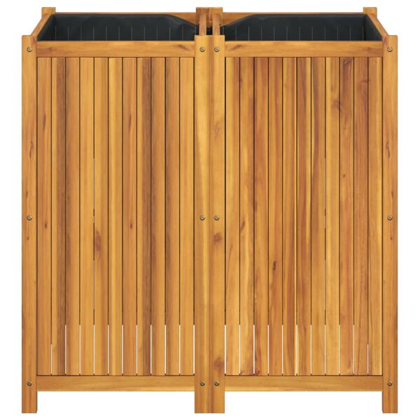 vidaXL Jardinera con forro madera maciza de acacia 100x50x100 cm