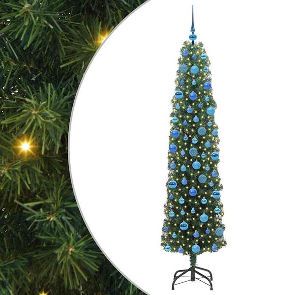 vidaXL Árbol de Navidad artificial Verde 180 cm PVC, Acero y Plástico