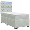 vidaXL Cama box spring con colch&oacute;n Gris Claro 100 x 200 cm Terciopelo