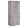 vidaXL Aparador alto madera contrachapada gris sonoma 69,5x34x180 cm
