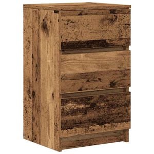 vidaXL Mesilla de noche con 3 cajones madera vieja 39x35x65 cm