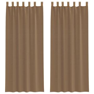 vidaXL Cortinas de gasa con trabillas 2 uds marrón claro 140x260 cm