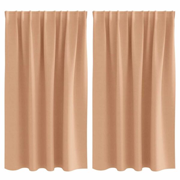 vidaXL Cortinas Opacas con Anillas 2 pcs Marrón Claro 140 x 140 cm