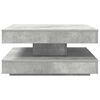 vidaXL Mesa de centro giratoria 360 grados gris hormig&oacute;n 70x70x34,5 cm