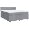 vidaXL Cama box spring con colch&oacute;n tela gris claro 180x200 cm