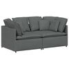 vidaXL Sof&aacute; modular con cojines de tela gris oscuro