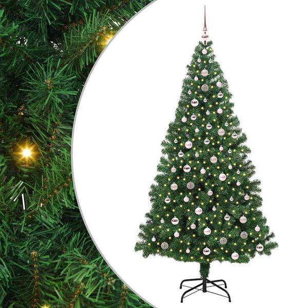 vidaXL &Aacute;rbol de Navidad artificial Verde 240 cm PVC y Acero y Pl&aacute;stico