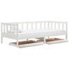 vidaXL Sof&aacute; cama con cajones madera de pino maciza blanco 90x200 cm
