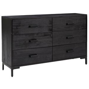 vidaXL Aparador de madera maciza de pino negro 110x35x70 cm