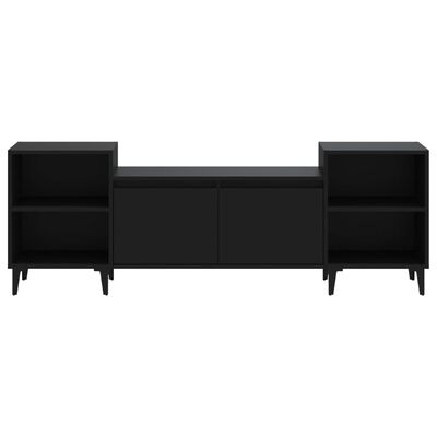 vidaXL Mueble para TV madera contrachapada negro 160x35x55 cm