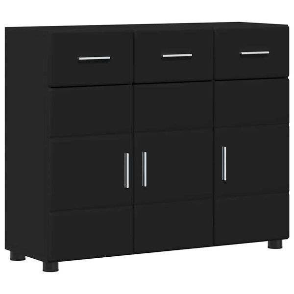 vidaXL Aparador Negro 88,5 x 30,5 x 73 cm Madera de ingenier&iacute;a