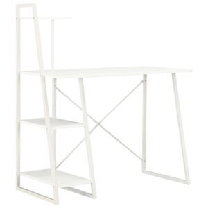 vidaXL Escritorio con estanter&iacute;a blanco 102x50x117 cm
