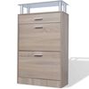 vidaXL Mueble zapatero caj&oacute;n y estante superior vidrio aspecto madera