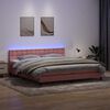 vidaXL Cama box spring con colch&oacute;n y LED terciopelo rosa 180x210 cm