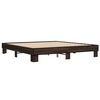vidaXL Estructura cama madera ingenier&iacute;a metal marr&oacute;n roble 200x200 cm