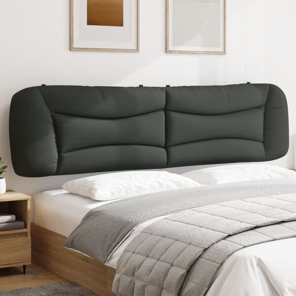 vidaXL Cabecero de cama acolchado Hvar tela gris oscuro 200 cm