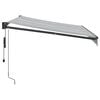 vidaXL Toldo retr&aacute;ctil aluminio y tela gris antracita y blanco 3x2,5 m