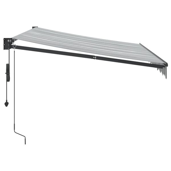 vidaXL Toldo retr&aacute;ctil aluminio y tela gris antracita y blanco 3x2,5 m