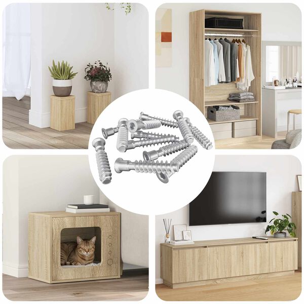 vidaXL Tornillo de cabeza cap 2900 pcs Plateado Acero