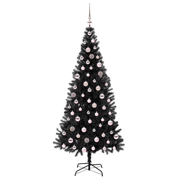 vidaXL &Aacute;rbol de Navidad con 300 LED con soporte Negro 210 cm PVC