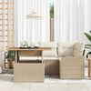 vidaXL Conjunto de sofá de jardín 5 pcs Beige Poliratán
