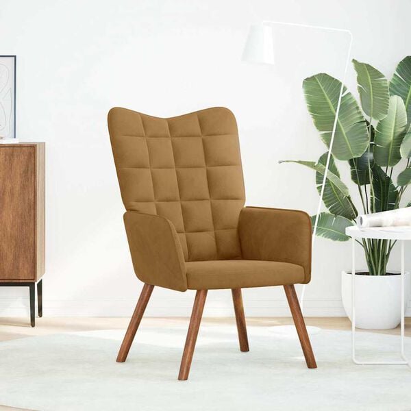 vidaXL Sillón de relax de terciopelo marrón