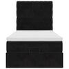 vidaXL Estructura de cama otomana colchones terciopelo negro 100x200cm