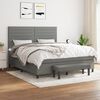 vidaXL Cama box spring con colch&oacute;n tela gris oscuro 180x200 cm