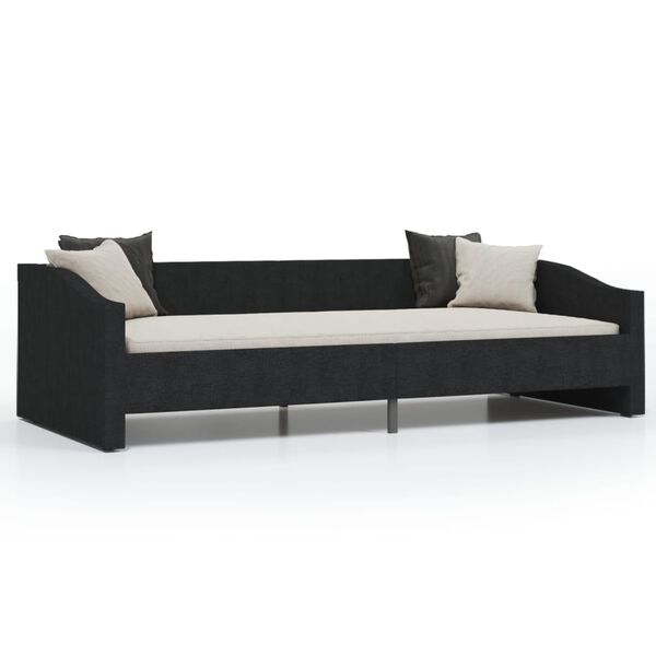 vidaXL Sof&aacute; cama USB de tela negro 90x200 cm