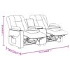 vidaXL Sill&oacute;n de masaje reclinable 2 plazas con portavasos tela taupe
