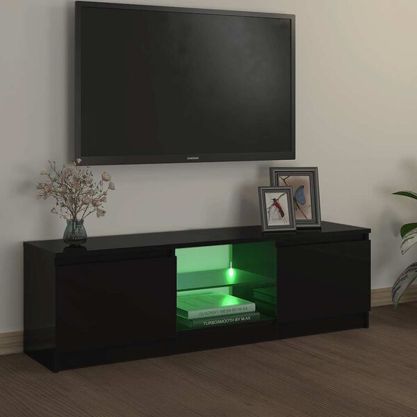 vidaXL Mueble para TV con luces LED negro 120x30x36 cm