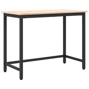 vidaXL Mesa Natural 100 x 50 x 77 cm Madera Ingenierizada y Acero