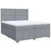 vidaXL Cama box spring con colch&oacute;n tela gris claro 200x200 cm